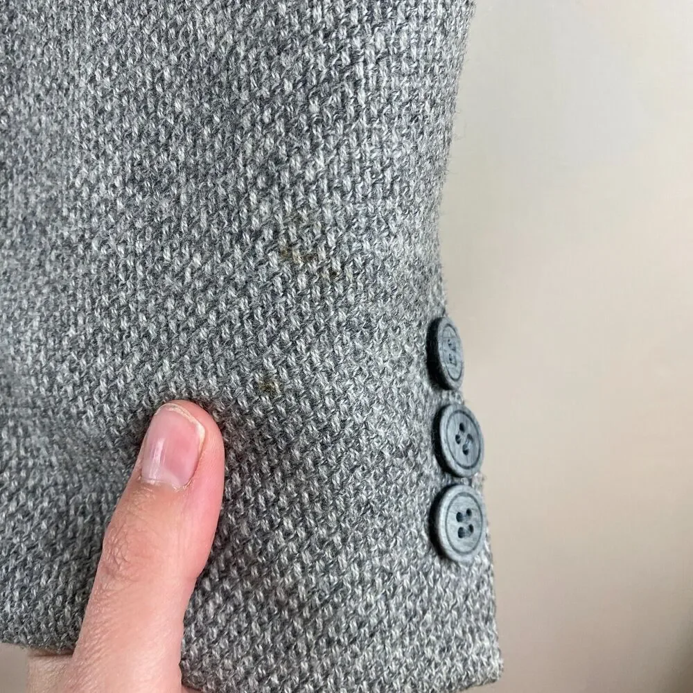 Canali Blazer 52R XXL Gray Check 100% Pure Wool Proposta Made in Italy Jacket